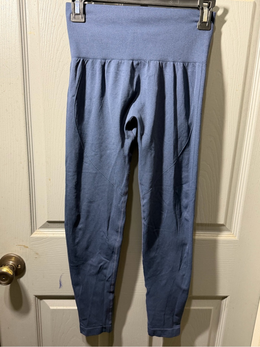 Source Unknown Solid Dusty Blue High-Waist Leggings